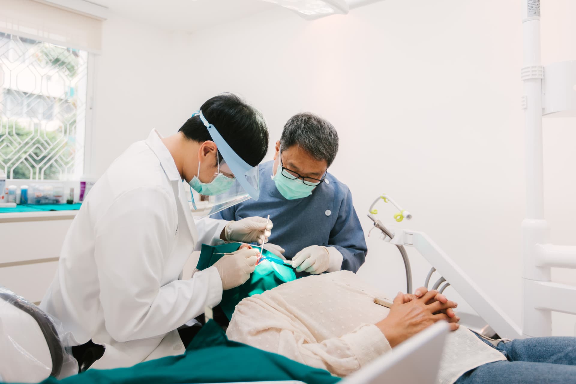 Patient consultation in treatment room
